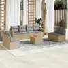 Image de vidaXL Salon de jardin avec coussins 9 pcs beige résine tressée