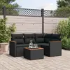 Image de vidaXL Salon de jardin 5 pcs avec coussins noir résine tressée