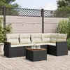 Image de vidaXL Salon de jardin 6 pcs avec coussins noir résine tressée