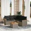 Image de vidaXL Salon de jardin 6 pcs avec coussins gris résine tressée