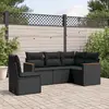 Image de vidaXL Salon de jardin 5 pcs avec coussins noir résine tressée