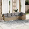 Image de vidaXL Salon de jardin avec coussins 6 pcs beige résine tressée