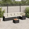Image de vidaXL Salon de jardin 7 pcs avec coussins noir résine tressée