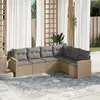 Image de vidaXL Salon de jardin avec coussins 6 pcs beige résine tressée