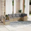Image de vidaXL Salon de jardin avec coussins 6 pcs beige résine tressée