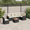 Image de vidaXL Salon de jardin 7 pcs avec coussins noir résine tressée