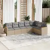 Image de vidaXL Salon de jardin avec coussins 7 pcs beige résine tressée