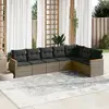 Image de vidaXL Salon de jardin avec coussins 7 pcs gris résine tressée
