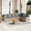 Image de vidaXL Salon de jardin avec coussins 8 pcs beige résine tressée