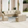 Image de vidaXL Salon de jardin avec coussins 8 pcs beige résine tressée