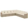 Image de vidaXL Salon de jardin avec coussins 9 pcs beige résine tressée