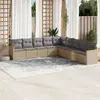 Image de vidaXL Salon de jardin avec coussins 9 pcs beige résine tressée