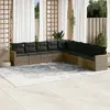 Image de vidaXL Salon de jardin 9 pcs avec coussins gris résine tressée