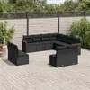Image de vidaXL Salon de jardin 11 pcs avec coussins noir résine tressée