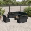Image de vidaXL Salon de jardin 12 pcs avec coussins noir résine tressée