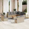 Image de vidaXL Salon de jardin avec coussins 12 pcs beige résine tressée