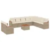 Image de vidaXL Salon de jardin 11 pcs avec coussins beige résine tressée