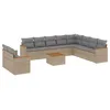 Image de vidaXL Salon de jardin 11 pcs avec coussins beige résine tressée