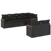 Image de vidaXL Salon de jardin 7 pcs avec coussins noir résine tressée