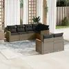 Image de vidaXL Salon de jardin avec coussins 7 pcs gris résine tressée