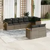 Image de vidaXL Salon de jardin 8 pcs avec coussins gris résine tressée
