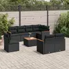 Image de vidaXL Salon de jardin 9 pcs avec coussins noir résine tressée