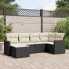 Image de vidaXL Salon de jardin 6 pcs avec coussins noir résine tressée