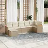 Image de vidaXL Salon de jardin avec coussins 7 pcs beige résine tressée