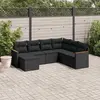 Image de vidaXL Salon de jardin 7 pcs avec coussins noir résine tressée