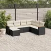 Image de vidaXL Salon de jardin 7 pcs avec coussins noir résine tressée