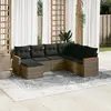 Image de vidaXL Salon de jardin avec coussins 7 pcs gris résine tressée