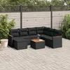 Image de vidaXL Salon de jardin 8 pcs avec coussins noir résine tressée