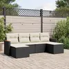 Image de vidaXL Salon de jardin 6 pcs avec coussins noir résine tressée