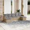 Image de vidaXL Salon de jardin avec coussins 7 pcs beige résine tressée