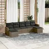 Image de vidaXL Salon de jardin avec coussins 7 pcs gris résine tressée