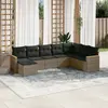 Image de vidaXL Salon de jardin 8 pcs avec coussins gris résine tressée