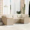Image de vidaXL Salon de jardin avec coussins 6 pcs beige résine tressée