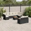 Image de vidaXL Salon de jardin 10 pcs avec coussins noir résine tressée