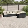 Image de vidaXL Salon de jardin 9 pcs avec coussins noir résine tressée