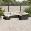 Image de vidaXL Salon de jardin 10 pcs avec coussins noir résine tressée