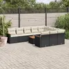 Image de vidaXL Salon de jardin 11 pcs avec coussins noir résine tressée