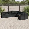 Image de vidaXL Salon de jardin 10 pcs avec coussins noir résine tressée