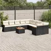 Image de vidaXL Salon de jardin 11 pcs avec coussins noir résine tressée