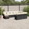 Image de vidaXL Salon de jardin 11 pcs avec coussins noir résine tressée
