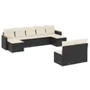Image de vidaXL Salon de jardin 9 pcs avec coussins noir résine tressée