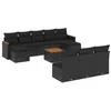 Image de vidaXL Salon de jardin 11 pcs avec coussins noir résine tressée