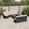 Image de vidaXL Salon de jardin 11 pcs avec coussins noir résine tressée