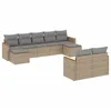 Image de vidaXL Salon de jardin avec coussins 9 pcs beige résine tressée
