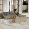 Image de vidaXL Salon de jardin 11 pcs avec coussins beige résine tressée