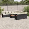 Image de vidaXL Salon de jardin 12 pcs avec coussins noir résine tressée